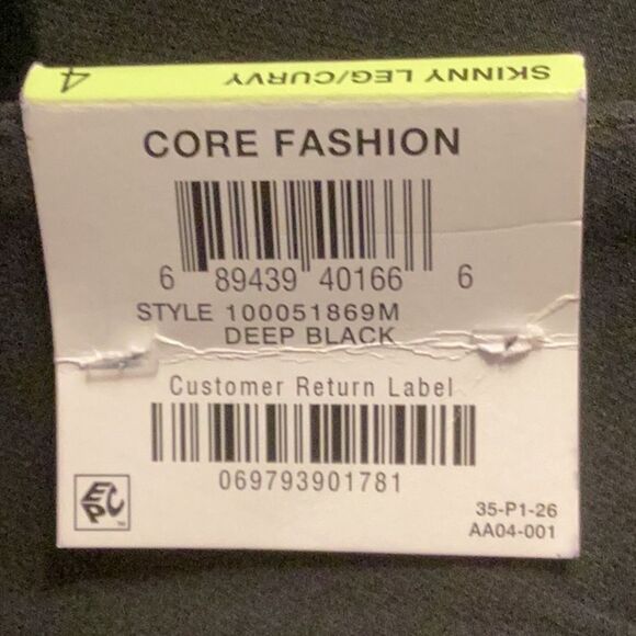 INC NWT INTERNATIONAL CONCEPTS RUFFLED HEM ANKLE SKINNY PANTS CURVY BLACK SIZE 4 - Picture 4 of 7